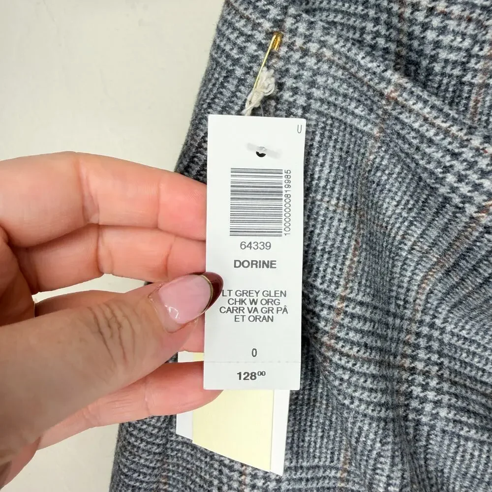 NWT Aritzia Wilfred Dorine Wrap Front Glen Check Plaid Wool Blend Mini Skirt 0